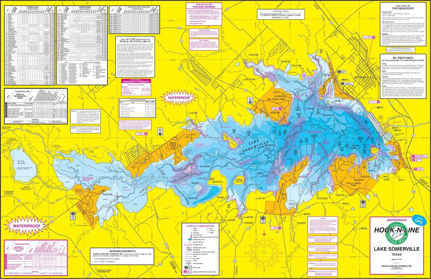 Hook-N-Line F122 Lake Somerville Fishing Map