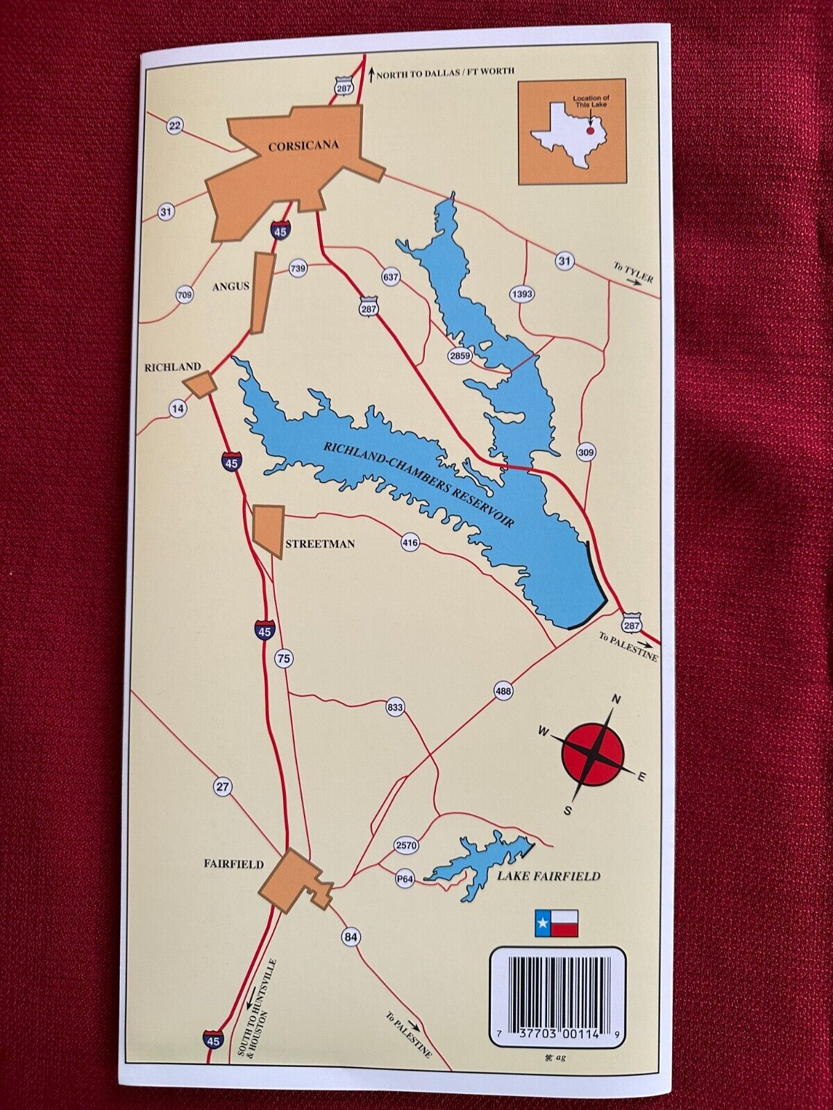 Hook-N-Line F114 Richland Chambers Reservoir & Lake Fairfield, Texas Fishing Map