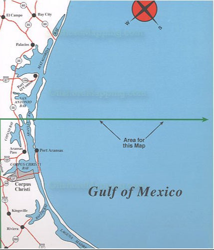 Fishing Hotspots for Lower Texas Offshore from Hook-N-Line Map F126
