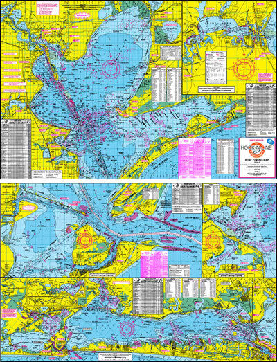 Hook-N-Line F102 Boat Fishing Map for Galveston Bays in Texas