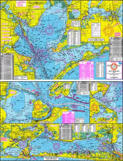 Galveston Boat Fishing map, front & rear