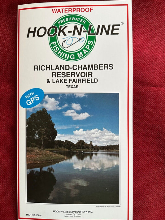 Hook-N-Line F114 Richland Chambers Reservoir & Lake Fairfield, Texas Fishing Map
