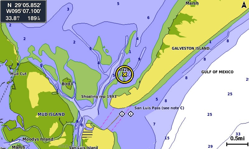 San Luis Pass charts